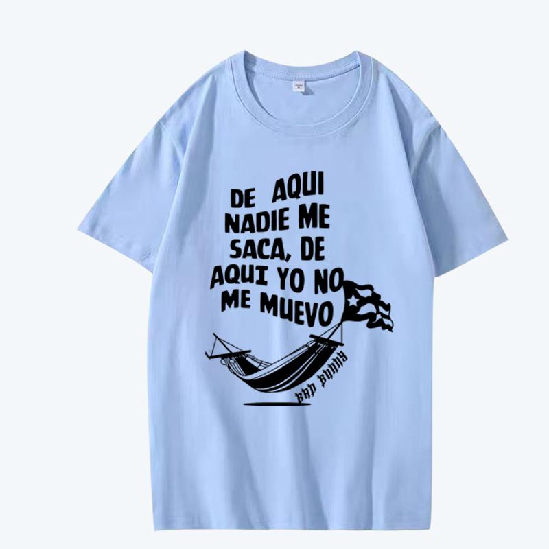 Bad Bunny Debi Tirar Mas Fotos T Shirt Men Women Oversized 100% Cotton Short Sleeve Summer Print Unisex Plus Sizetops