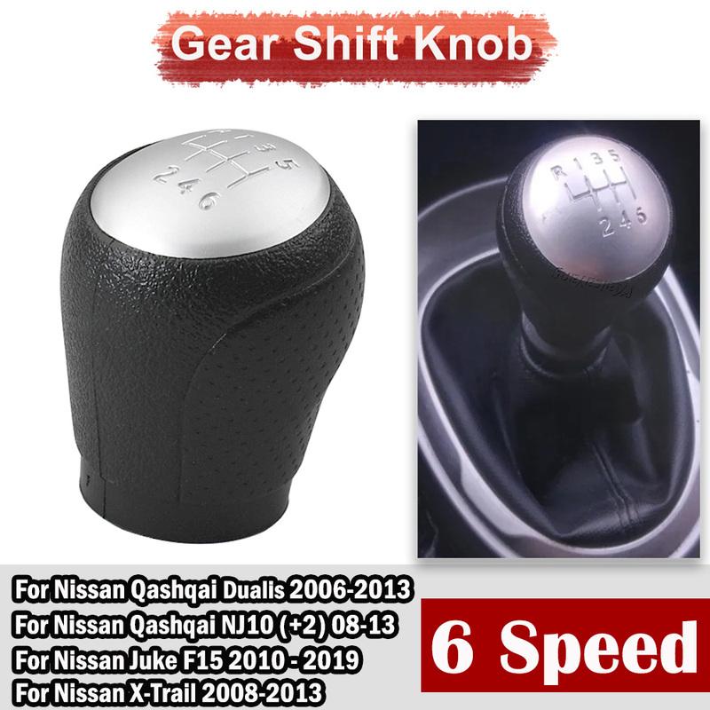 New 6 Speed Gear Shift Knob For Nissan Juke F15 Qashqai J10 Dualis X-Trail Stick Shifter Lever Pen Handle Replacement Parts