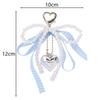 Korean White Bowknot Heart Keychain Women Sweet Charm Pearl Bow Backpack Key Ring Handmade Jewelry Ornament Bags Pendants Gifts