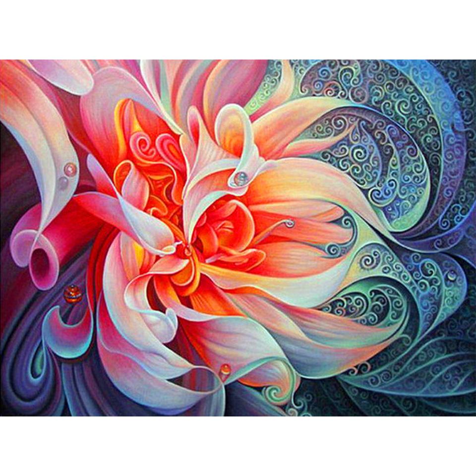 5D DIY Diamond Painting Flower Rhinestone Picture Full Round Diamond Embroidery Mosaic Handmade Products Home Decoration