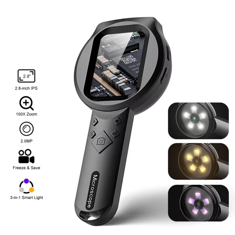 2.8'' IPS Digital Magnifier Optical Microscope  For Electronics Repair Check Jewelry