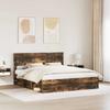 Bed Frame Smoked Oak 180 x 200 cm Solid Pine Wood