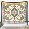 Floral Wall Hanging Bohemian Vintage Lace Damask Art Tapestry Beige Blue Flowers Orange Plaid Microfiber Polyester Tapestries