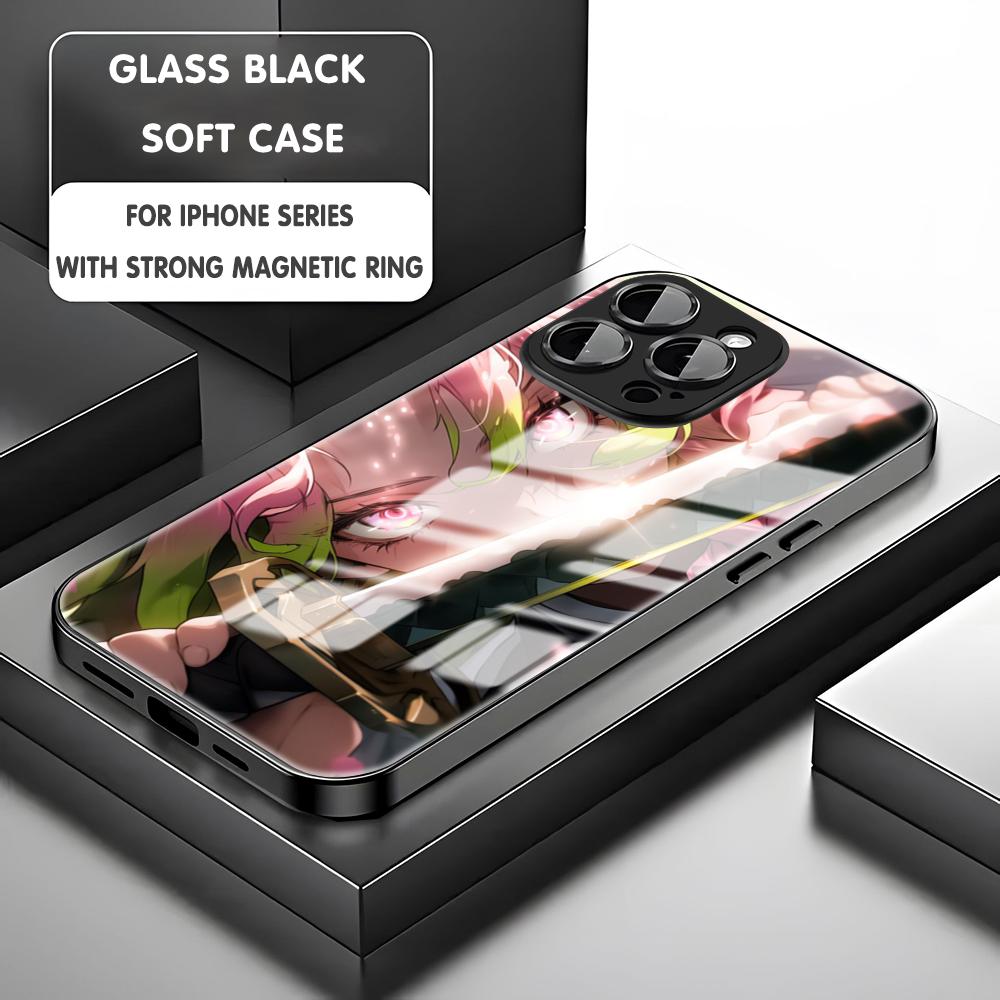 Anime Demon Slayer cool  Phone Case For iPhone 16 15 14 13 12 11 X XR XS 8 Plus Mini Pro Max Glass Magnetic Case