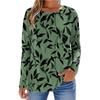 Women's Fashionable Casual Printed Long Sleeved Round Neck Top Round Neck Top Top