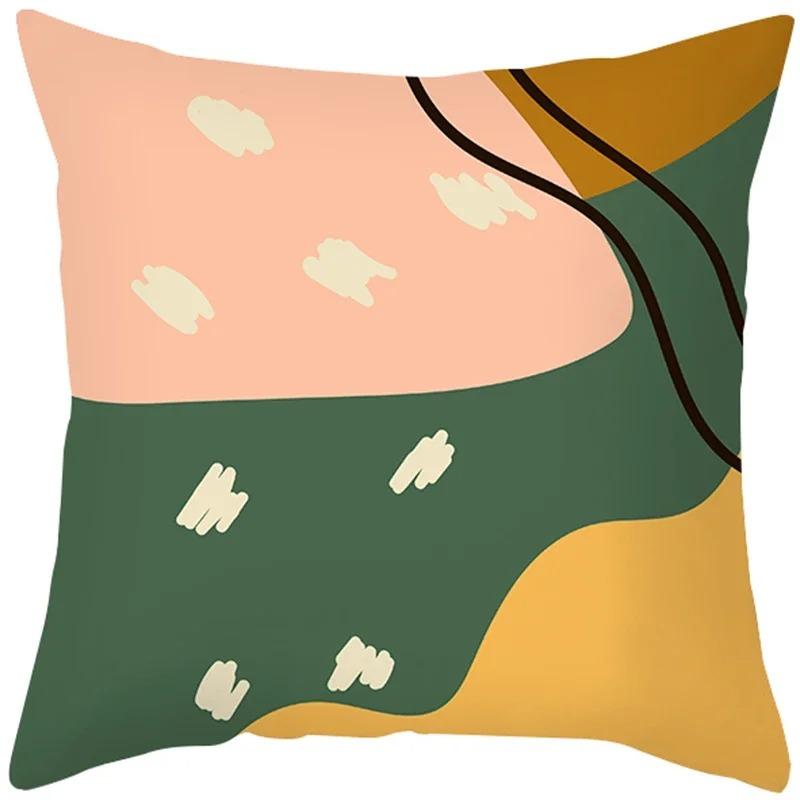 Morandi Nordic Simple Abstract Sofa Office Cushion Cover Pillowcase