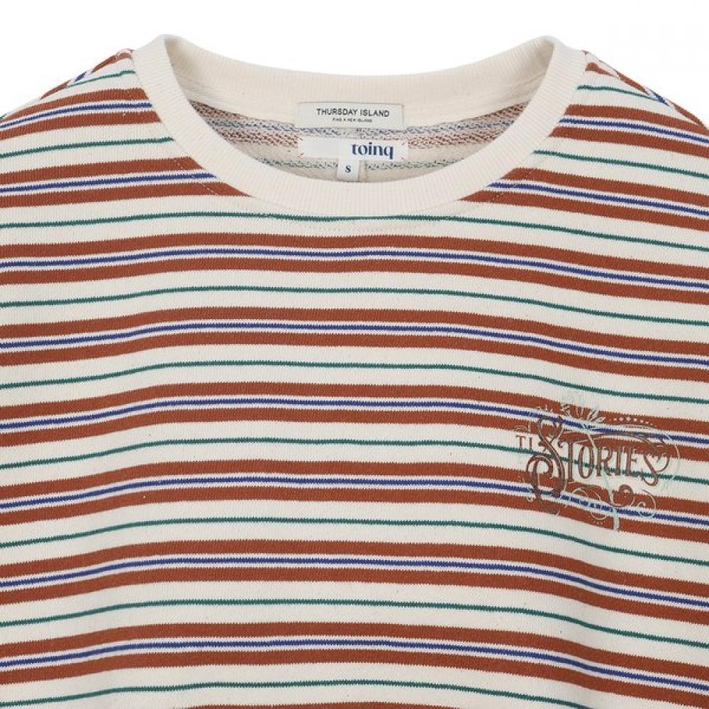 Thursday Island Stripe Crop Sweatshirt T262mst906w