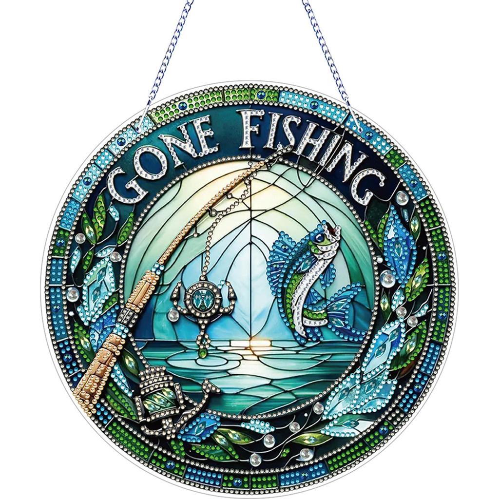 2D Flaches DIY Diamant Art Sonnenfänger Diamantmalerei Set Strass Diamant Art Fensteranhänger Fenster Hängende Kunst für Heimdekoration