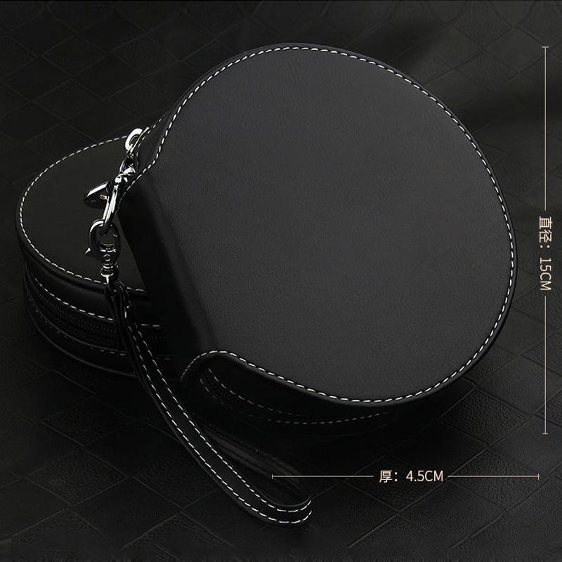 Läderbil CD DVD Förvaringsfodral Väska Skivorganisatör För Porsche Panamera Cayenne Taycan 911 718 Macan Carrera-GT 928 944 968 944