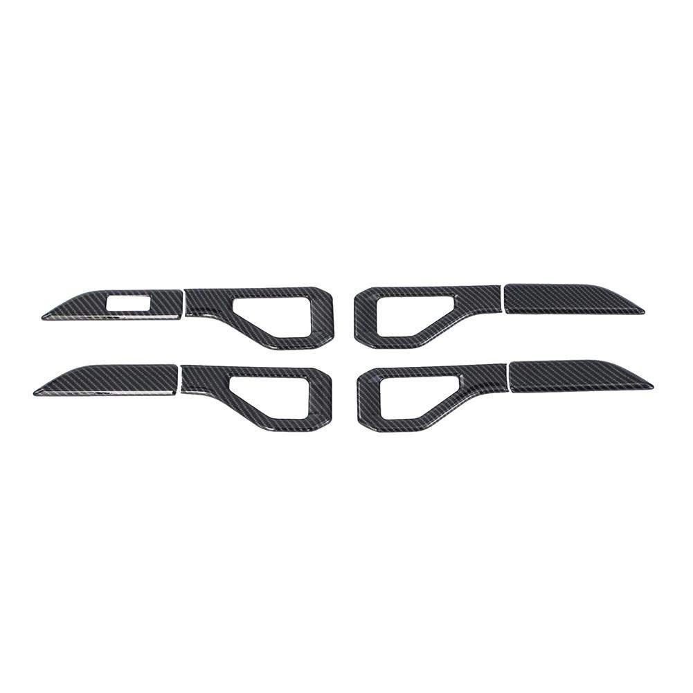 8Pcs Car Door Handle Stickers Carbon Fiber Frame Interior Door Handle Bowl Cover Trim for 2024 JETOUR Traveler Accessories