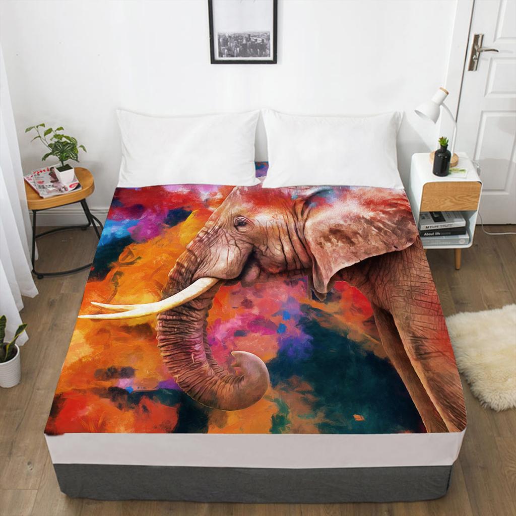 Fashion Fitted Sheet 3D Printed Pattern 3 Piece Set Bed Sheet Mattress Cover Elastic Band Bedding