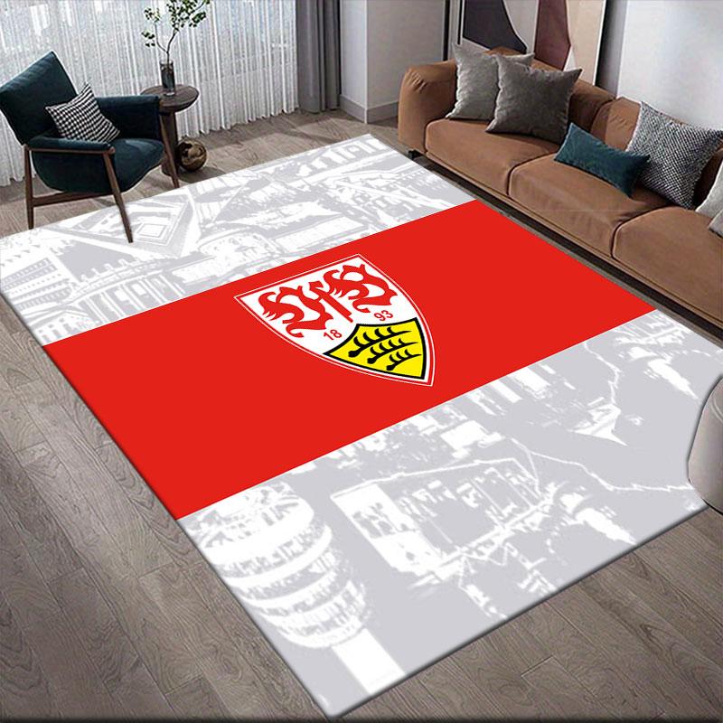 VFB Logo Flanell Teppich, Heim Sofa Dekoration für Wohnzimmer & Schlafzimmer, Rutschfeste Spiel Flanell Bodenmatte für Spielzimmer