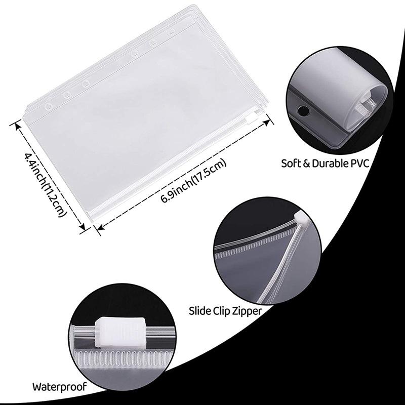 A6 PU Leather Budget Binder Notebook Cash Envelopes System Set,with Binder Pockets for Money Budget Saving Bill Organizer