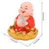 Solar Buddha Statue Solar Nodding Maitreya Car Ornament Decoration Shaking Head Toy for Wealth and Fortune