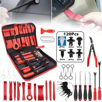 Kit d'outils de démontage de garniture de porte de voiture, Kit de crochets de retrait Audio de tableau de bord automobile, Clips de fixation de taille mixte, ensemble d'outils de réparation de démontage