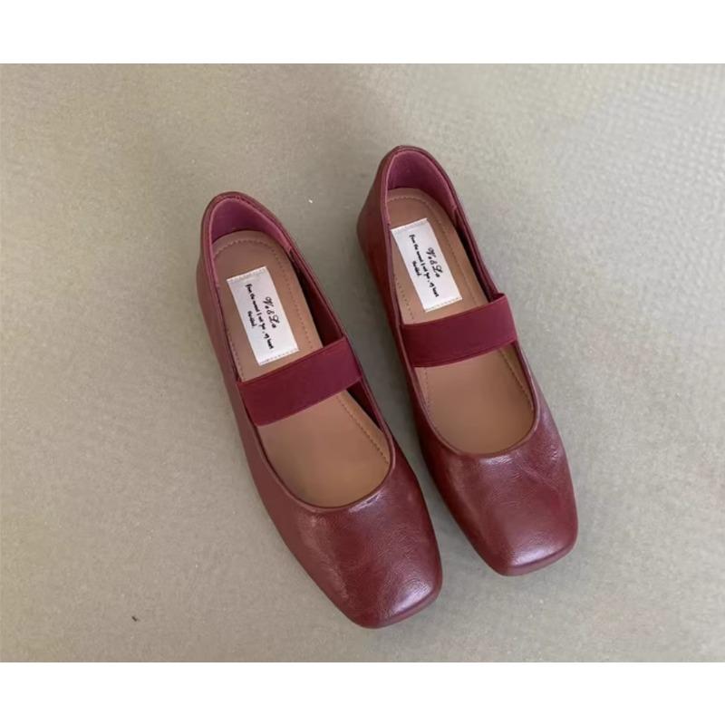 New Fashionable Women's Fashion Flat Shoes Square Head Shallow Mouth Soft Sole Comfortable Non-slip Wear Resistant Slip-on Shoes