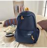 Schoolbag Korean version ins Solid color simple schoolbag Lazy wind backpack Female junior and high school students lightweight large-capacity 
