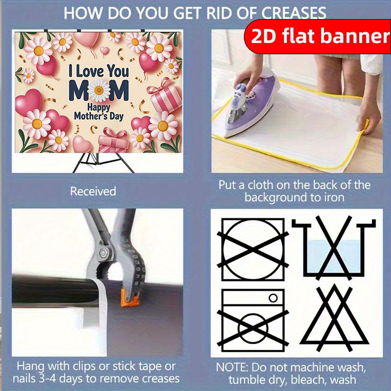 2D flat background banner with sweet and heartwarming Mother's Day element pattern background cloth suitable for wall decoratio