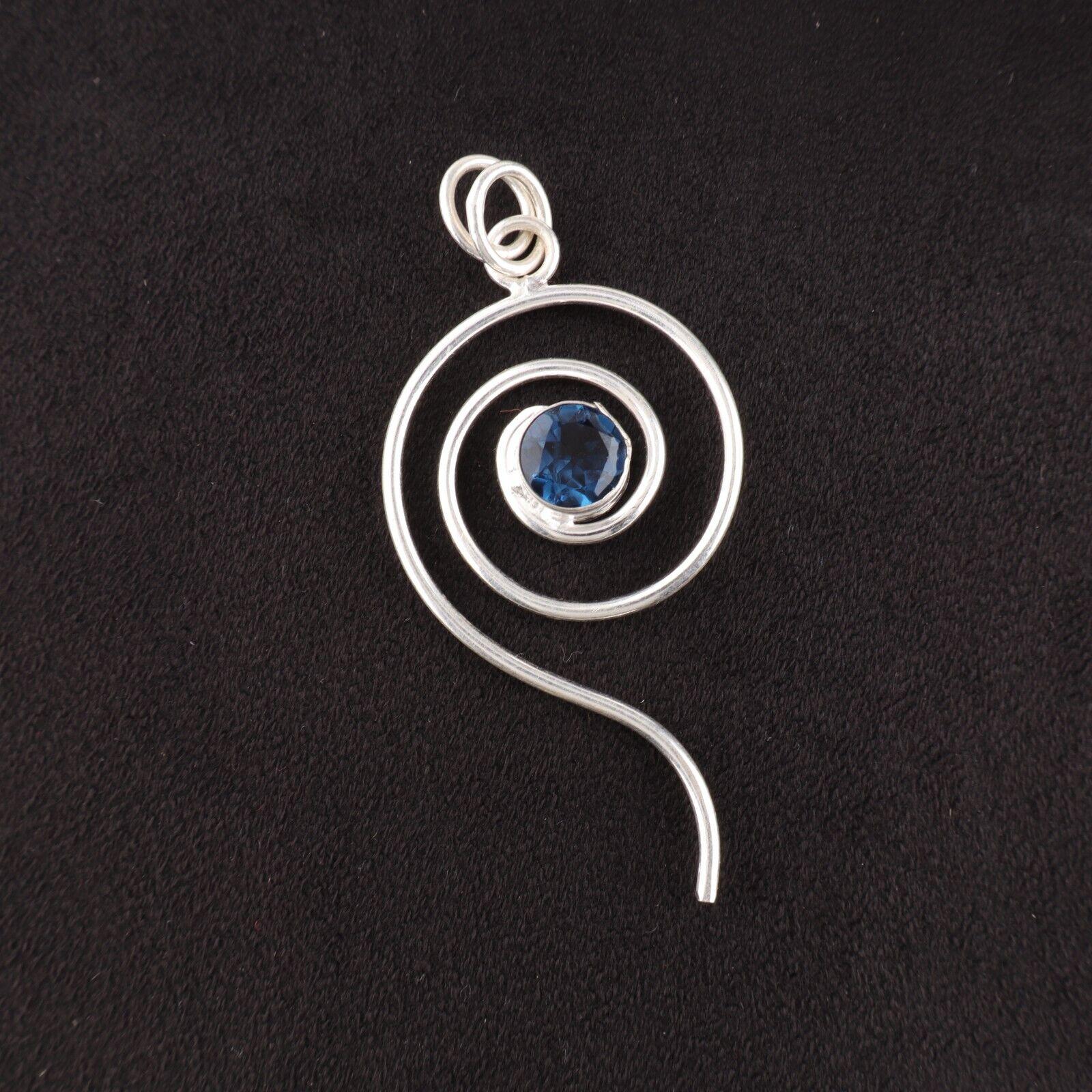 

Natural London Blue Topaz Gemstone 925 Sterling Silver Jewelry Handmade Pendant PP-42-19