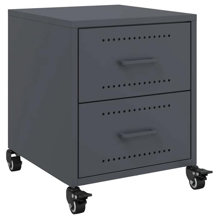 VidaXL Anthracite Bedside Table 36x39x43.5 Cm Steel, Cabinet, Bedroom Furniture, Phone Stand, Cabinet 846630