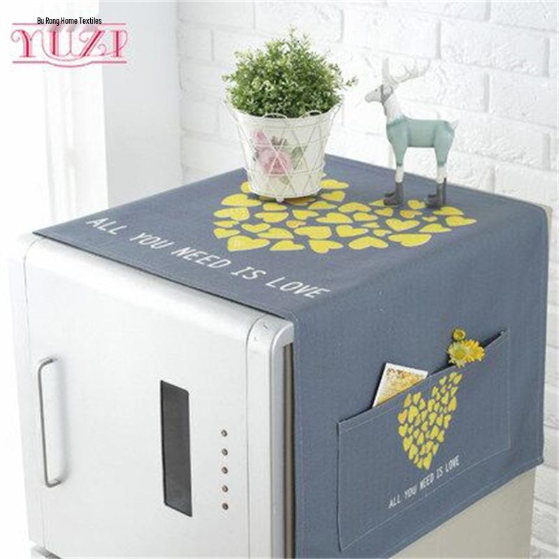 Universal Cartoon Dustproof Cover for Refrigerator, Microwave, and Cabinet Single-door Refrigerator Cloth 130x50