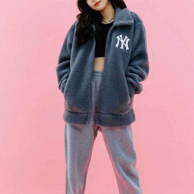 New MLB New York Yankees Velvet Jackets Unisex Charcoal Black 3AJPF0316-50GRD