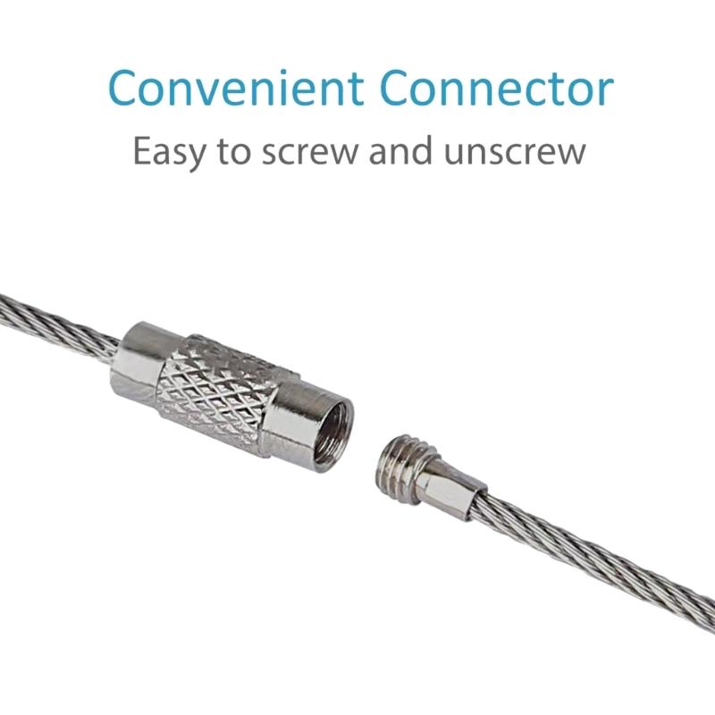 10 Pcs Stainless Steel Wire Keychains Luggage Label Loop Cables Key Rings Loop