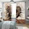 Tier-Muster Design Elefanten-Muster Design 3D Vorhangstangen-Taschen-Stil Tasche Dekorative Fenstergardinen Fensterdekorationen Ideal für Ideal für