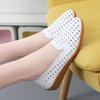 Damen Mokassins Fahrschuhe Lässige Slipper Loafer Damen Minimalistische Ballerinas Weiche Sommer Lochmuster Laufschuhe für Mutter