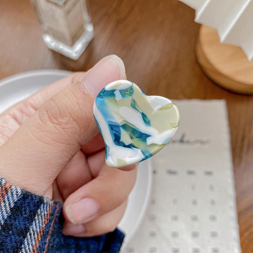 Bofeiya Sweet Heart Acetate Hair Clip - Cute, Small, High-End Side or Top Clip for Braided Hairstyles