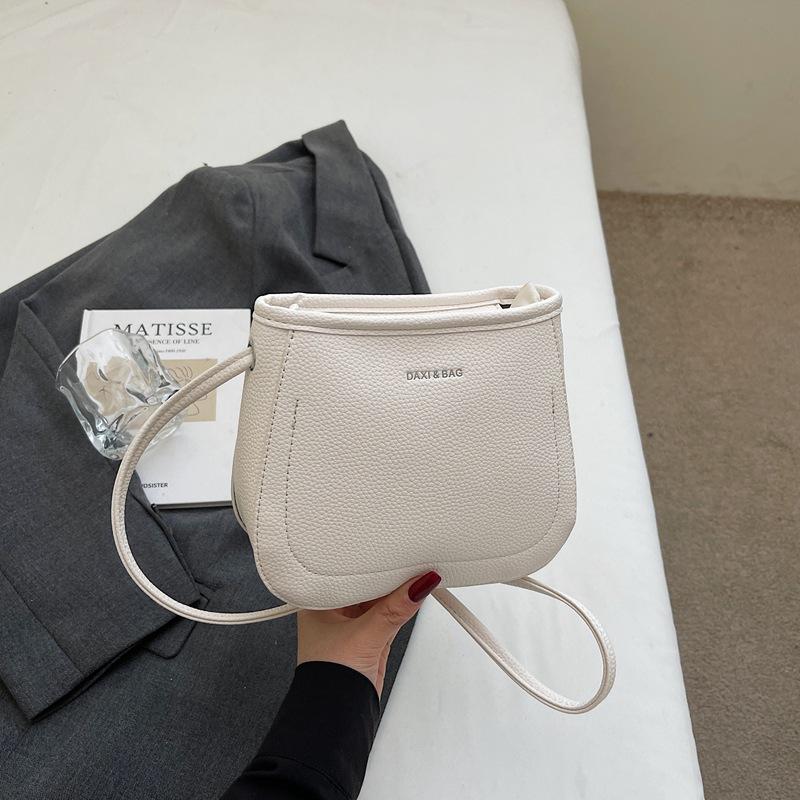 Fashionable, Casual, Simple, Niche, Solid-color, Single-shoulder Bag, Crossbody Bucket Bag