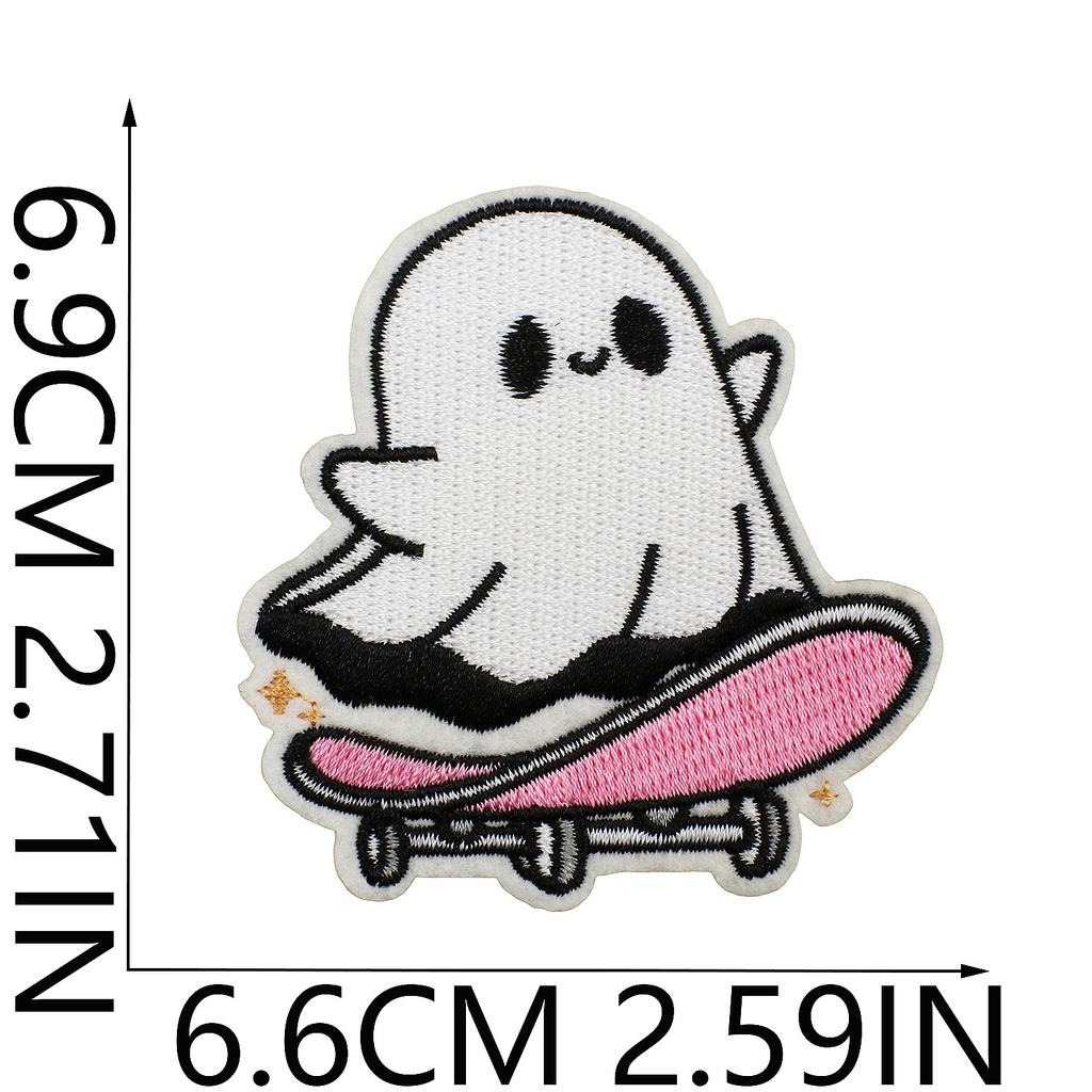 Halloween Cat Ghost Embroidery Cloth Sticker Holiday Decoration Flowers Witch Embroidery Chapter A Piao Bicycle Patch Sticker