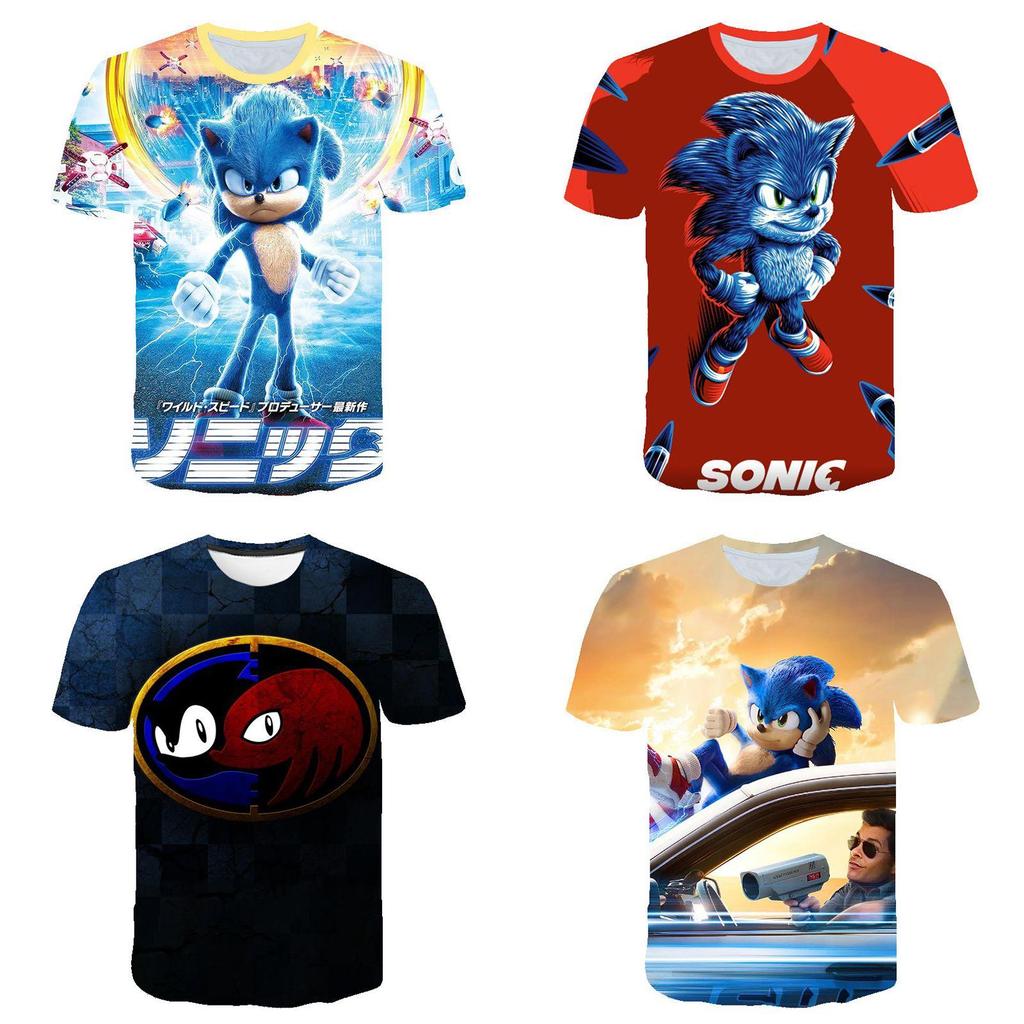 Vibrant Sonic The Hedgehog Printed T-shirt For Kids With Short Sleeves And Comfort Fit