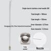 Stainless Steel Dispensing Syringe: 160mm Total Length, 150mm Tube, Pointed Tip, Flat Opening