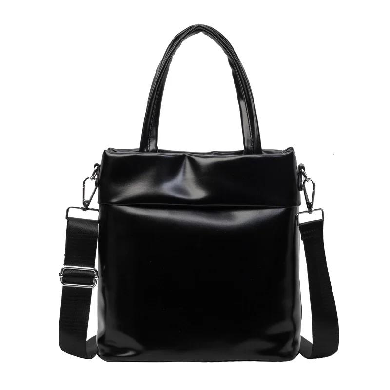 

Однотонные женские сумки через плечо из искусственной кожи большой емкости с застежкой-молнией, высококачественные универсальные женские сумки через плечо