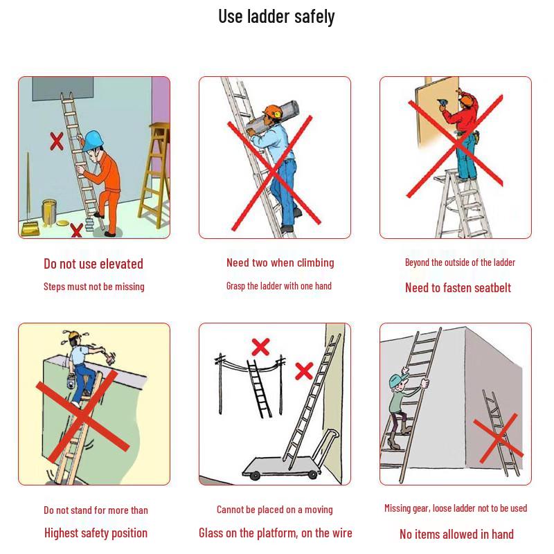 Heavy-Duty Aluminum Telescopic A-Frame Ladder with Wide Steps