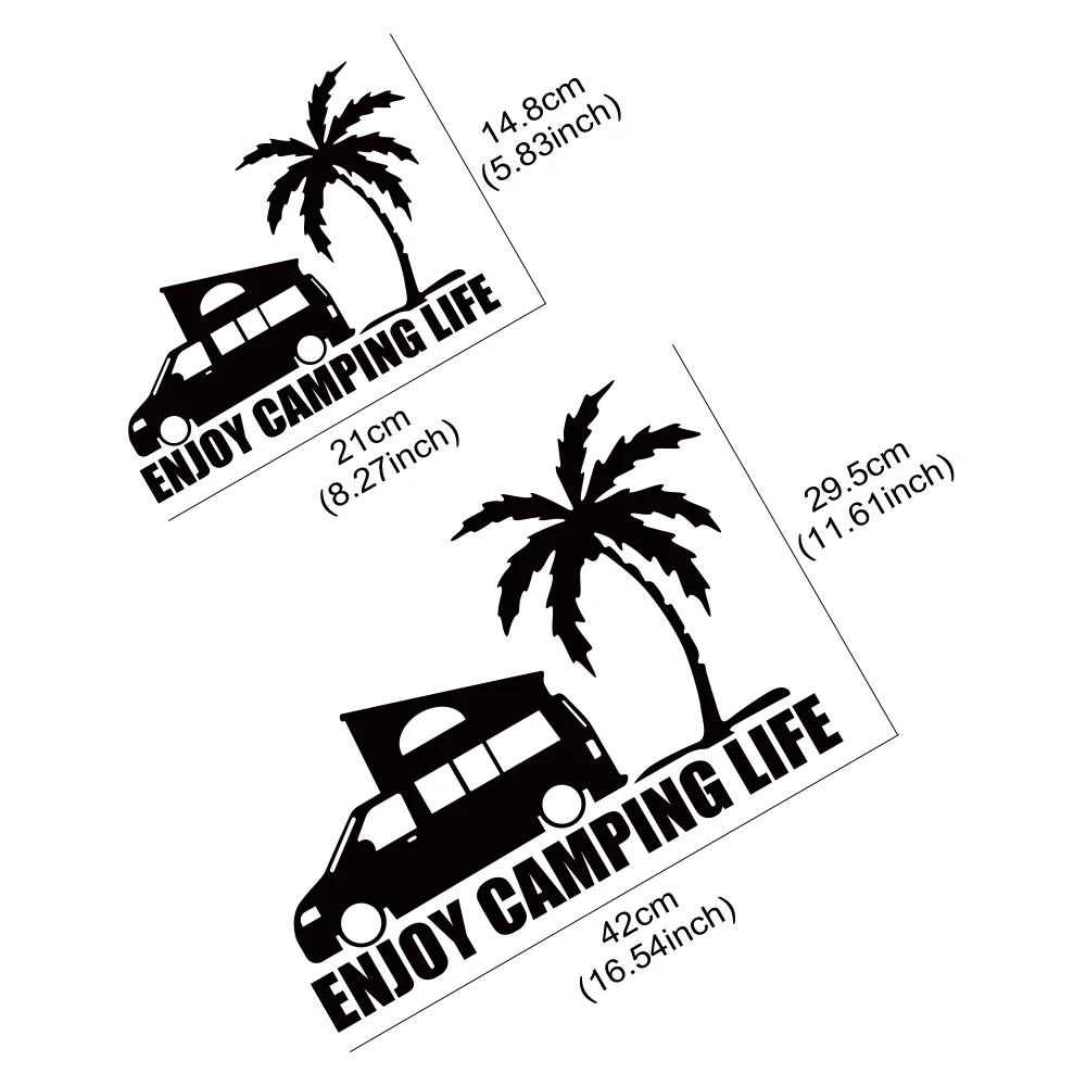 Enjoy Camping Life Slogan Car Windshield Sticker Window Body Vinyl Decal Decoration For VW Volkswagen Transporter T4 T5 T8 Bus