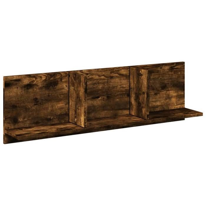VidaXL Armoire murale 100x16,5x30 cm chêne fumé bois d'ingénierie, armoire murale flottante, étagère murale, vitrine murale, 854863