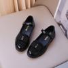 Girl's Leather Shoes Princess Dress Shoes for Kids Big Girls Casual Student Flats Spring/Autumn New Style Sweet with Bowtie