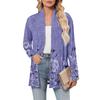 Women's Long Sleeve Cardigan V Neck Fashion Printed Shirt Lightweight  Casual Loose Thin Cardigans With Pockets