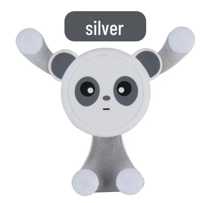 Cartoon Smiling Bear Car Phone Holder: Air Outlet Gravity Mount.