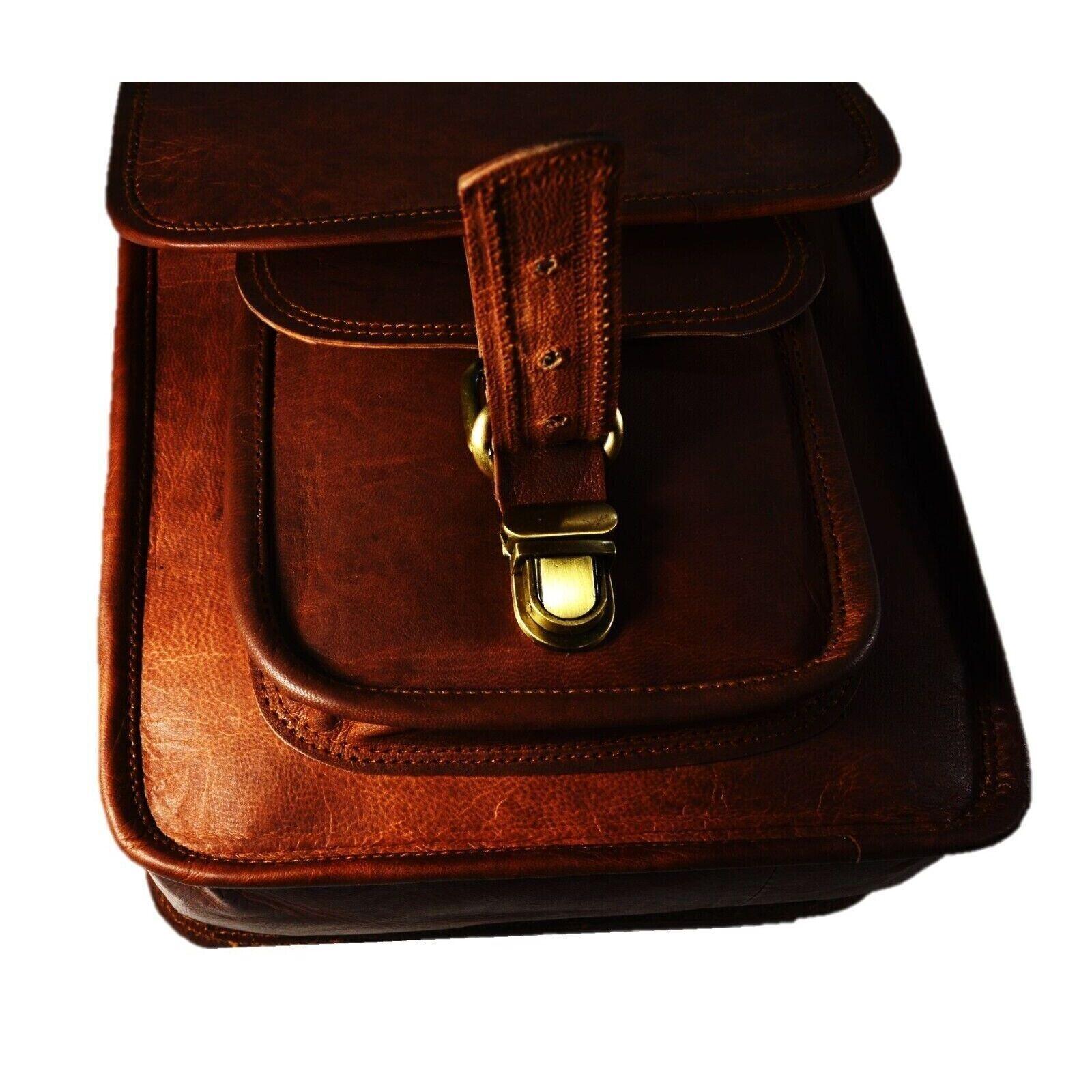 Мужская кожаная сумка-мессенджер через плечо коричневая сумка I-pad из натуральной козьей — фото 4
