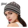 Versatile Lazy Style Hair Tie Women's Geometry Print Slouchy Hat Casual Soft Stretch Skull Colorful Geometric Pattern Hat Cap Warm Cancer