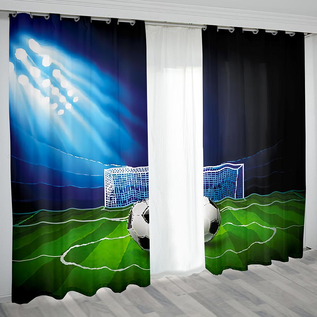 Druk 3D Kolorowa Fajna Piłka Nożna Sport Cienka Półcieniująca Zasłona Zaciemniająca do Sypialni Dziecięcej Pokoju Dziennego Dekoracji