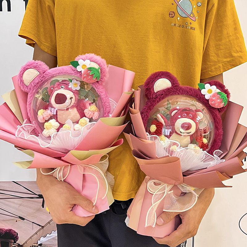 Christmas Strawberry Bear Bouquet: Adorable Gift for Girls, Girlfriends, and Best Friends