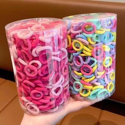 10PCS Colorful Basic Nylon Ealstic Hair Ties for Girls Ponytail Hold Scrunchie Rubber Band Kid Fashion Baby Hair Accessories