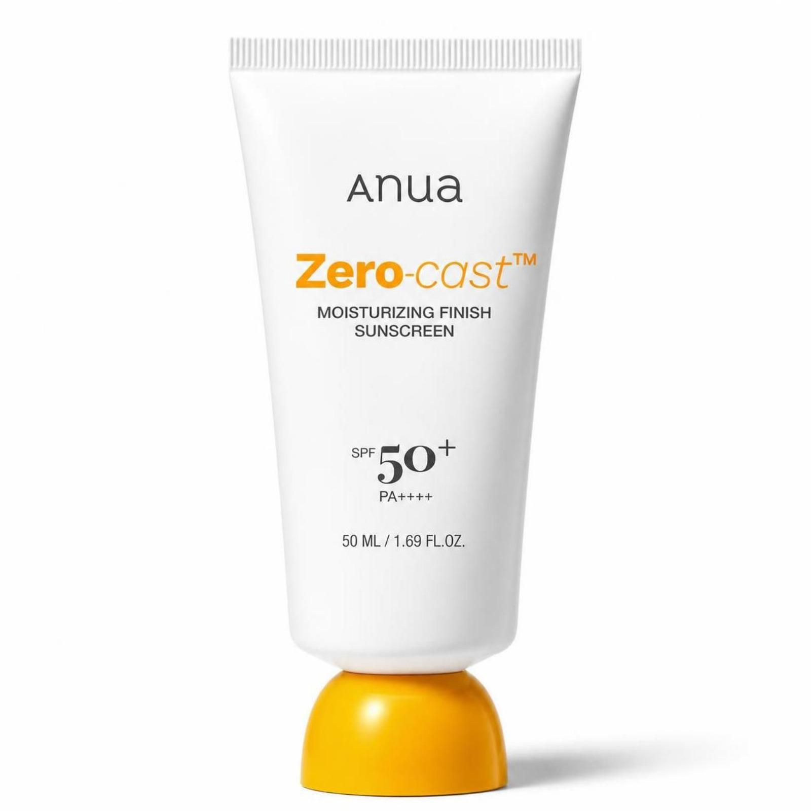 ANUA Zero-Cast Daily Moisture Sunscreen SPF50+ PA++++ 50ml Invisible Hydrating Sun Cream 1 pc