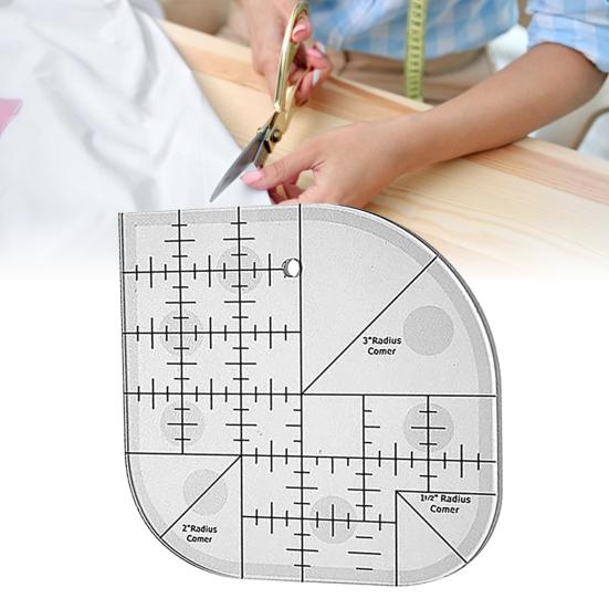 Sewing Template Accurate Scale Clear Line Irregular Shape DIY Sewing Curved Corner Cutter Quilt Ruler for Sewing Shop