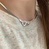 Interlocking Snake Bone Necklace & Bracelet for Women - Minimalist Style with Double Ring Clavicle Chain
