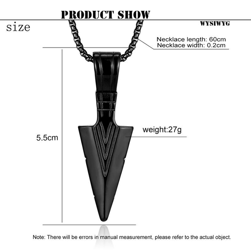 Cross-Border Men's Indian Arrow Titanium Steel Hip Hop Punk Necklace
